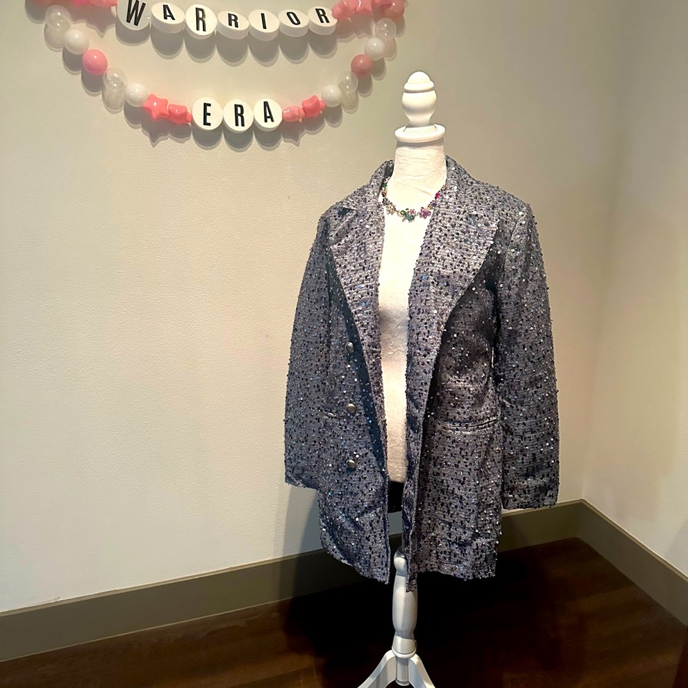 Taylor Swift Eras Tour Silver Blazer - M 🎤🎸🎶